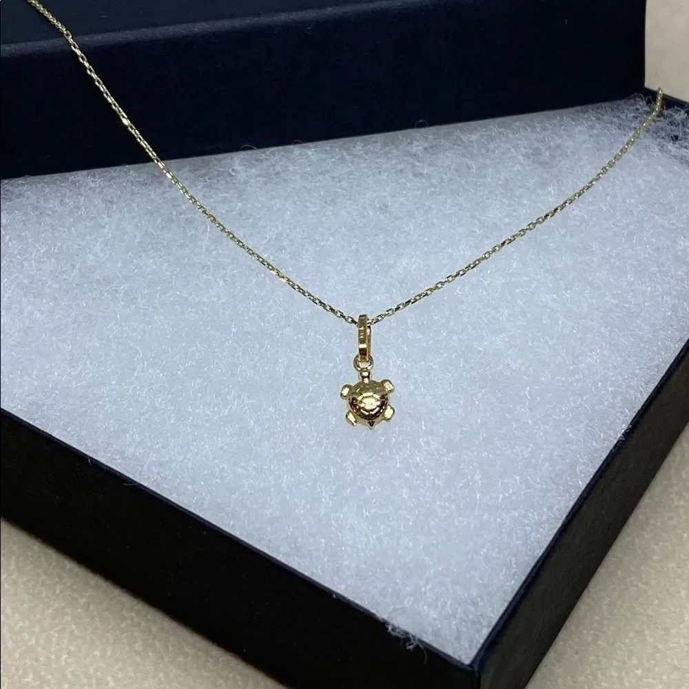 turtle 14k solid gold pendant perfect gift turtle real gold charm - Picture 4 of 5